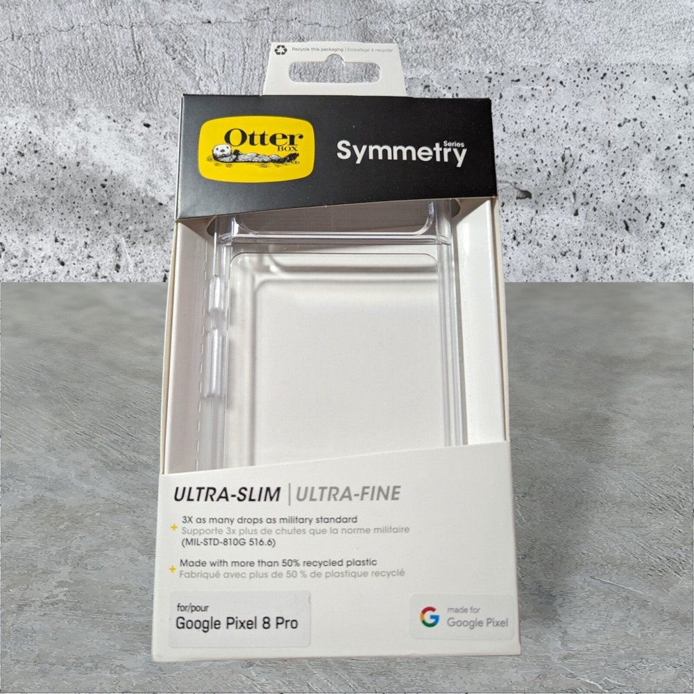Y3. OtterBox Symmetry Series Case Ultra-fine for Google Pixel 8 Pro - Clear New